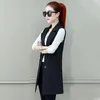 Women's Vests Women's 2022 Women Spring Casual Loose Long Lady Chic Striped Plus Size Sleeveless Suit Waistcoat Female Vintage Notched