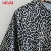 Tangadaファッション女性ヒョウ印刷ルーズドレスoネックロングスリーブレディースミニドレスvestidos xn140 210609