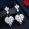 Choucong Unique longues boucles d'oreilles pendantes bijoux de luxe 925 en argent Sterling taille Marquise topaze blanche émeraude pierres précieuses fête femmes Wed8221498