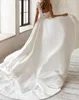 Sparkly bröllopsklänning Jumpsuit med löstagbart tåg 2022 Sequined Pants Suit for Bridal Party Pockets One Shoulder Bow