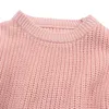 Deisgner Kids Pullover осень зима новорожденного девочка мальчик вязаный свитер твердое свободное пуловер повседневные топы теплые одежды для 0-6T 155 Z2