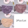 Women's Panties 3Pcs/lot Mid Waist Ruffle Bow Milk Silk Sexy Briefs Underwear Elastic Silky Comfortable Solid Women Lingerie