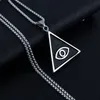 Symbole de puissance Triangle oeil d'horus pendentif chaîne en acier inoxydable collier pour hommes chaînes masculines