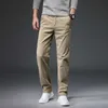 3 цвета весенние летние моды прямые мужчины умные повседневные брюки 97% хлопок 3% спандекс мужчина хаки брюки плюс размер 28-40, P325 210715