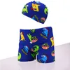 Zomer kids board shorts met hoed zwembroek babyjongen kleding polyester dier gedrukt badmode jongens badpak m3984