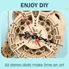 ART 3D Wooden Puzzle Creative DIY Wall Clock Owl Model Toy Building Block Kit Toys for Children Educational Adult Gifts 2202123241104
