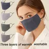 2021 Nowa dorosła jesień i zima bawełniana lniana maski anty-mgły PM2.5 Filtruj 3-warstwowych ciepłej tkaniny