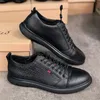 Alta Qualidade Designer Mens Vestido Sapatos Luas Luandeiros Condução de Couro Genuíno Deslizamento Italiano em Preto Casual Shoe Respirável com Caixa 027