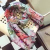 Designer Flowers Printing Scarves 180cm X 90cm Imitation Silk Scarf Fashion Brand Wrap Women Stain Towel 3 Colors