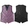 Męskie Wedding Party Kamizelka Mężczyźni 3 SZTUK Kamizelka Nectie Handerchief Set Brand Elegancki Paisley Sukienka Kamizelki Chaleco Hombre 210522