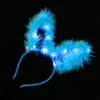 14-Light Heedifle Рождественские пернатые уши перья обруч Ночной рынок живописный концерт светящийся головной убор горячий продаваемый оптом.