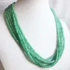 Kedjor 42 + 5cm Elegant grön Aventurine Choker Halsband Faceted Round Natural Gem Stone Bröllopsgåva För Kvinnor Charm Mode Smycken