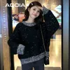 Korean style Knit Female Pullovers Oversize Shiny Sequined Womens Sweater Winter Loose Woman Sweaters Plus Size Clothing 210521