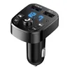 Bluetooth Version 5.0 FM Transmitter Car Player Kit Car Charger Quick QC3.0 Dual USB Voltmeter & AUX IN/OUT DC 12/24V