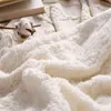Nordic Solid Lamb Wool Twist Stickat Double Layer Blanket Travel Blanket Sofa Blankett Luftkonditionering Täcken 120x180cm / 150x200cm 211122