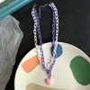Симпатичные акриловые звена цепь Harajuku красочные любовные сердца Choker ожерелье женщины хип-хоп вечеринка аксессуары евременного подарка