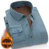 Camicie casual da uomo 2022 Men Brand Winter Tempo libero a maniche lunghe Plus Velvet Spessore stampato a quadri in lana a quadri in lana