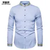 Men039s Fashion Printed Shirts Western Style Formal Casual Pattern Floral Business Wears Stand Collar Longsleeved Dress9431266