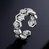 Earrings & Necklace 2pcs Per Set Luxury Silver Color Wedding Gift Jewelry For Women Handmade Zircon Honeycomb Ring Bracelet Drop