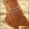 Anklets Jewelry Bohemian Gold Beads 여성을위한 Anklet 간단