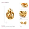 9 pairs of Bohemian retro large spiral wound ring stud circular tribal Earrings female Gold