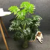 95cm Fake Palm Tree Large Artificial Monstera Plants Branch Plastic Palm Leaves Tropical Turtle Leafs For Home Floor Room Decor 210624