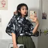 Koreanische Kurzarm Turn-Down-Kragen Frauen Blusen Wild Plus Size Kleidung Vintage Damen Sommer Top Shirts 210526