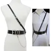 Belts All-Match Leather Belt Chains Retro Punk Single Shoulder Waist Girdle Lady Personality Straps Adjustable Buckle