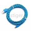 1M 2M 3M Typ-C-kablar Datasynkronisering Laddning Micro USB Nylon flätkabel utan paket för S21 S8 S9 S10 OBS 20 Android Smartphone