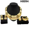 Venta exquisita Juego de joyería de oro brasileño exquisito Juego de joyas de boda nupcial italiano Set H0009 211204