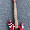 Chitarra elettrica Edward Eddie Van Halen Nero Bianco Stripe Red Heavy Relic Manico in acero Floyd Rose Tremolo Dado di bloccaggio6175587
