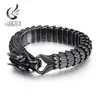 mens del acero inoxidable pulsera del dragón