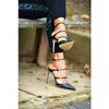 Handgjorda damer stilett högklackade sandaler spänne band pekade-the sexiga sommar svarta skor kväll dagligen slitage mode skor d473