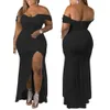 Robe Grande Taille Vêtements Pour Femmes En Sexy Dos Nu Plis Serrés Robe Solide Discothèque Jupe Longue Été Enveloppez Votre Poitrine Blanc Noir Tempérament