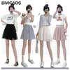 Юбки Bivigaos Mini Meet Skirt 2021 Летние Женщины Короткие Высокая Талия Тонкий Плиссированный Пухлый A-Line Black Kawaii Tulle