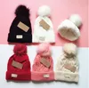 2021 New 6 Colors Fashion Women Knitted Caps With Inner Fine Hair Warm And Soft Beanies Brand Crochet Hats 130g Tag Wholesale