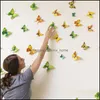 Decoração de parede adesivos de jardinwall 12pcs/lote 3d PVC Magnet Butterflies adesivo decoração de casa decoração de quarto de borboleta 1vx7 entrega de gota 20