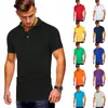 Men's Polos Men's 2022 Summer Short Sleeve Casual T-Shirt Size S-3XL Plain Cotton Tennis Weatshirt