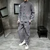 Tang suit men's Han antique cotton and linen Chinese tunic youth coat spring autumn 210909