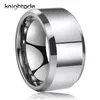 High Polishing Tungsten Carbide Ring 12mm Breda Big Thumb Rings Men's Wedding Band Party Smycken Beveled Kanter Komfort Fit
