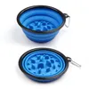 Collapsible Pet Dog Cat Feeding Slow Food Bowl Water Dish Feeder Silicone Foldable Choke Bowls For Outdoor Travel 9 Colors To Choose ZWL204