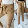 BornToGirl Fashion Casual Slim Pants For Women Summer Autumn Streetwear High Waist Black Pink Khaki Capris Trousers 211124