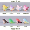 4 Pcs/set Resin Home Ornament Cute Little Birds Animal Model Figurine Glass Decor Miniature Craft Garden DIY Accessories Y0910