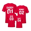 Familie Matching Kleding Familie Look Katoen T-shirt Daddy Mommy Kid Baby Funny Letter Print Number Tops Tees Zomer 1497 Y2