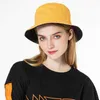 New Men Women Summer Two Side Cotton Bucket Hat Bob Ragazzi Ragazze Hip Hop Panama Fashion Solid Outdoor Sun Visor Cappello da pesca Q0805776295W