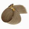 Remy Hair Extensions Double Drawn HairWeft Light Brown Mix Couleur # 12 / # 14 Attaché à la main HairWeaves Virgin