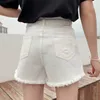 Jean Shorts Kvinnor Koreanska Stil Kvinnor Lösa Shorts Street Wear High Waist Wide Ben Holes Denim Shorts för Kvinnor 9353 50 210527