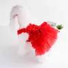 Küçük köpek gelinlik prenses evcil kıyafetler yay düğüm yavru kedi parti elbise pomeranian chihuahua Yorksies kostüm damlası lj2253u