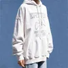 Kvinnor Angel Print Front Oversized Hoodie Fleece Hooded Sweatshirt i Beige 210512