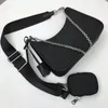 5A Top Kwaliteit Designer Tote Schoudertassen Duffle Nylon Leer Beroemde Handtas Lady Chain Crossbody Tas Portemonnee Hobo Canvas Portemonnee Messager Mode Stijl 3 Piesc In One